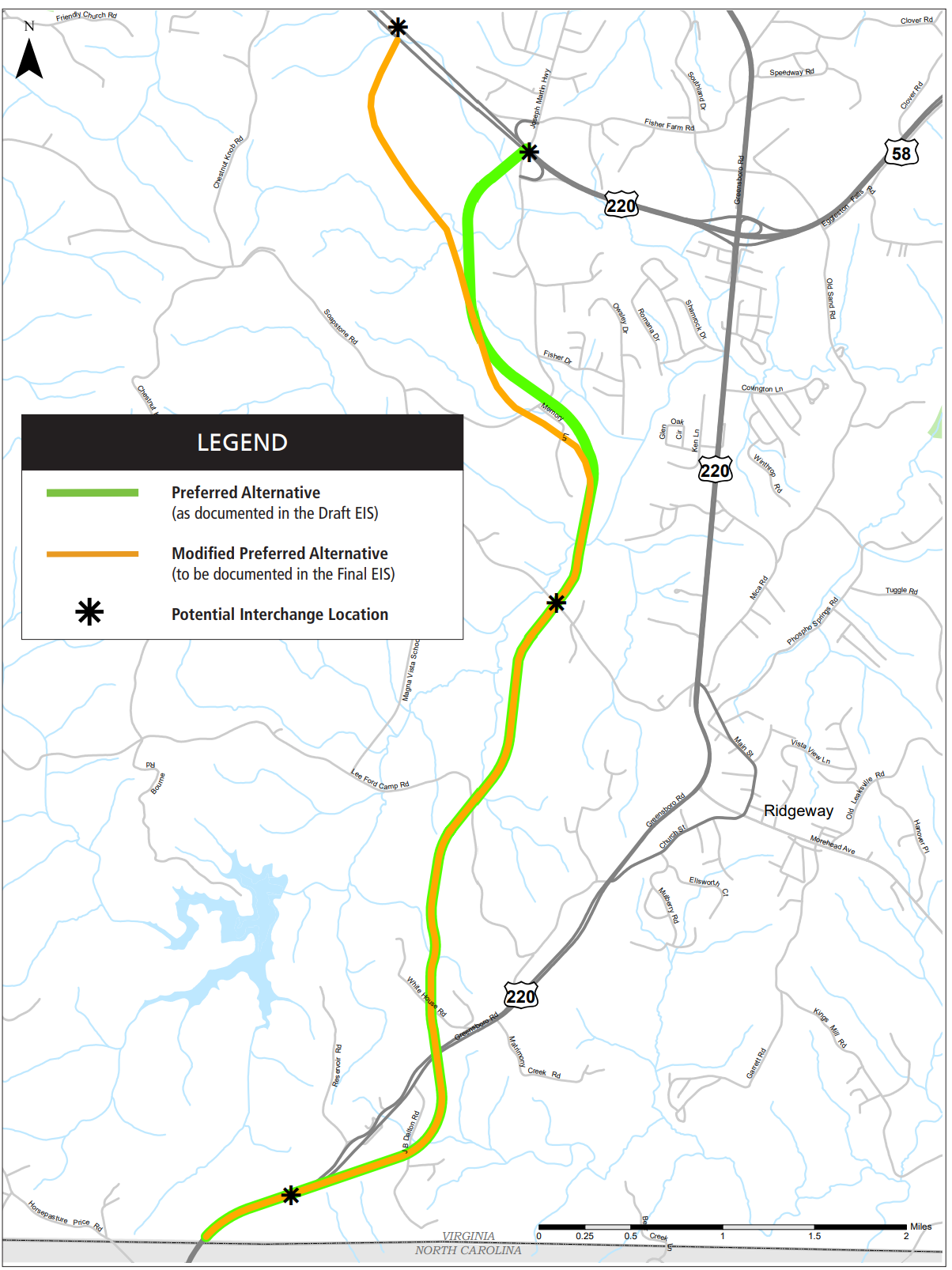 Martinsville Southern Connector map